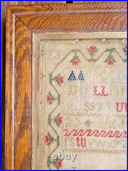 Antique Dated 1847 Needlework Sampler by Isabella Varty VERY NICE
