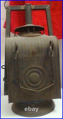 Antique Dietz Buckeye Dash Lamp hurricane Lantern Lens & Globe VERY NICE VINTAGE