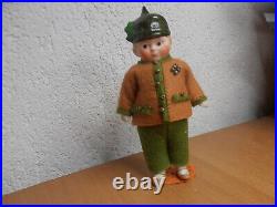 Antique Dolls Germany very nice doll with clothes goggly Hunter 1910- miniatur