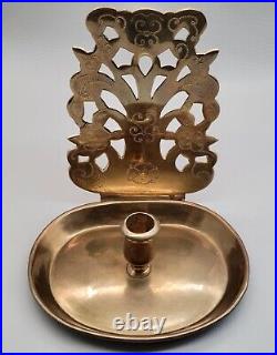 Antique Dutch One Candle Solid Brass Wall Sconce. Very Rare, Hand Made. Nice