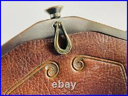 Antique Edwardian Leather Turnloc Purse VERY NICE