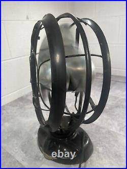 Antique Emerson SILVER SWAN ART DECO 12Oscillating Fan! VERY NICE! WORKS GREAT