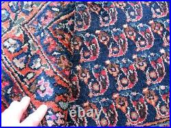 Antique Estate Small Rug Good Pile 1920 Very Nice Blue Colors