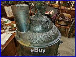 Antique Ex Large Cast Iron 1800's Wood Stove 63 tall Very Nice