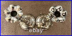 Antique FRAGET N PLAQUE Silverplate Candlesticks, Poland, pre-1915 Very Nice