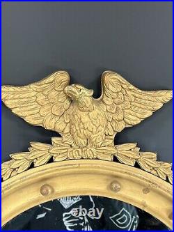 Antique Federal Style Carved Wood Gesso Eagle Convex MirrorVERY NICE