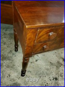 Antique Flame Mahogany 2 Drawer Side Table Very Nice Table