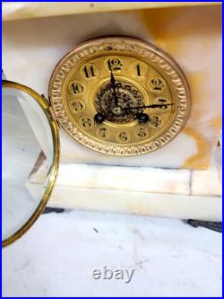Antique French Onyx Shelf Clock. Very Nice
