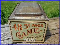 Antique Game Tobacco Tin Litho Advertising Very Nice RARE