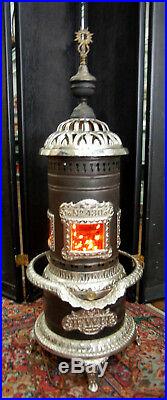 Antique George M. Clark cast iorn chrome plated parlor stove No. 430 VERY NICE