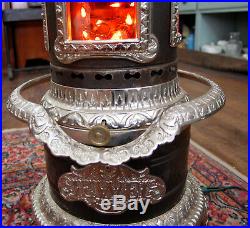 Antique George M. Clark cast iorn chrome plated parlor stove No. 430 VERY NICE