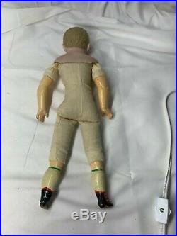 Antique German Boy Doll 14 Very Nice Smith #550 Molded Hair Fancy Clothes