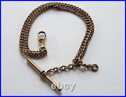 Antique Gold Filled Pocket Watch Chain 1/10 14K Gold Premier 9 Long Very Nice