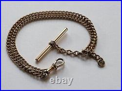 Antique Gold Filled Pocket Watch Chain 1/10 14K Gold Premier 9 Long Very Nice