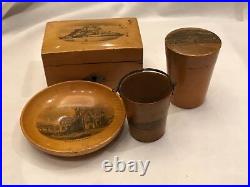 Antique Group of Very Nice Antique Mauchlineware Items