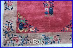 Antique Hand Made Art Deco Nichols Chinese Wool Rug Carpet Very Nice 47 x 81