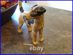 Antique Hubley Cast Iron Fox Terrier Dog Figurine Doorstop Very Nice Condition
