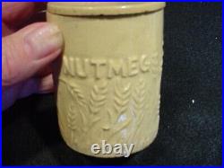 Antique Hull Pottery small nutmeg canister-yellow ware-very nice