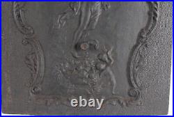 Antique Iron FIREPLACE SURROUND & SUMMER COVER- MYTHOLOGICAL Figure VERY NICE