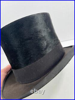 Antique KNOX Beaver Top Hat Stove Pipe Hat VERY NICE G. E. More Buffalo NY