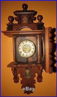 Antique Kienzle Free Swinger Balcony Wall Clock 8-day, Time/strike Very Nice