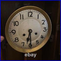 Antique Kienzle Oak Wall Clock. Tells Time And Chimes. Very Nice Cond. With Key