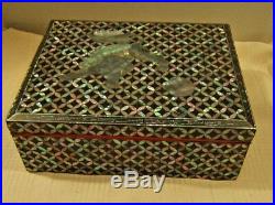 Antique Korean Lacquer Box With Mother Of Pearl Inlay Very Nice