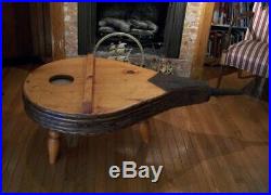 Antique Large 4' Wood Coffee Table Industrial or Blacksmith Bellows Very Nice