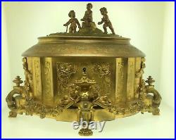 Antique Louis XIV D'ore Bronze Putti Jewelry Box C. 1850 Very Nice Rare -b. Offer