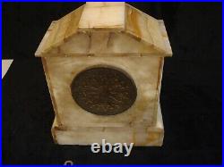 Antique Marble Chiming Mantle Clock withKey and Pendulum Very Nice