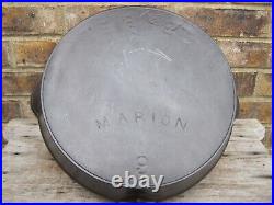 Antique Marion Cast Iron #9 Skillet Seasoned Flat ERIE Ghost Marked Very Nice