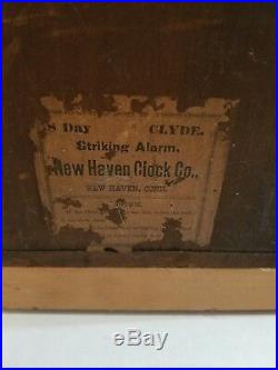 Antique New Haven Gothic Mantle Clock UNIQUE PENDULUM VERY NICE! RUNS