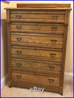 Antique Oak Chest of Drawers Rope Details- Very Nice