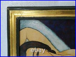 Antique Oil On Canvas Amadeo Modigliani 1910 With Frame In Golden Leaf Very Nice