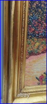 Antique Oil On Canvas By Claude Monet 1885 With Frame In Golden Leaf Very Nice