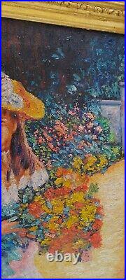 Antique Oil On Canvas By Claude Monet 1885 With Frame In Golden Leaf Very Nice