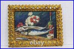 Antique Oil On Canvas By Van Gogh 1887 With Frame In Golden Leaf Very Nice
