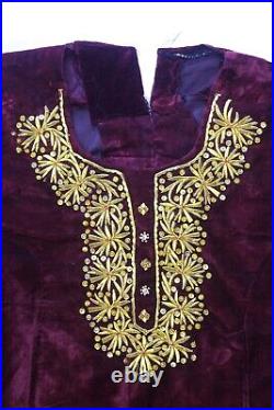 Antique Ottoman Very Nice Thread Embroidery Velvet Dress Such Great Condition