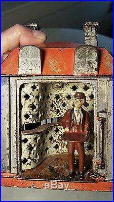 Antique Patent 1873 NOVELTY BANK Animated Mechanical Teller-Very Nice