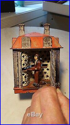 Antique Patent 1873 NOVELTY BANK Animated Mechanical Teller-Very Nice