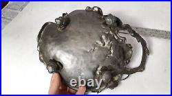 Antique Pewter Tray 10 wide Very Nice Piece Art Nouveau