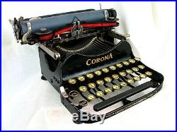 Antique Portable Typewriter Corona #3 Original Case! Very Nice! C. 1910