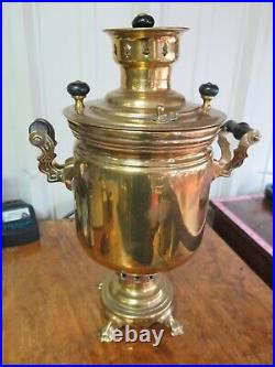 Antique Russian Brass Batachev Tula Samovar 18 VERY HEAVY NICE