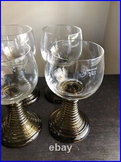 Antique SET OF 8 Roemer Bar Wine Glasses Beehive Stem Game of Thrones VERY NICE