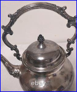 Antique Silver Teapot Tilt With Stand Wilcox 7074 IS Very Nice Intricate