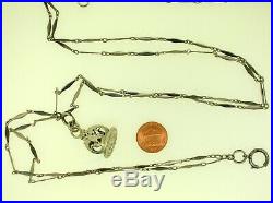 Antique Sterling Silver Pocket Watch Chain With Very Nice Seal 30 Long -b/o