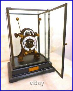 Antique Style Brass Harrison Grasshopper Clock With Brass/Glass Dome-Very Nice