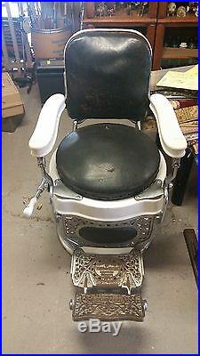 Antique Theo A Kochs Barber Chair Works Good Could Be Restored Very Nice