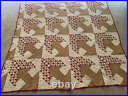 Antique Tree Of Life Quilt. Red and Brown. Very Nice