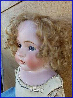 Antique VERY NICE Blonde Human Hair Wig For LGE GERMAN FRENCH Bisque Head Doll